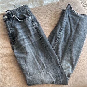 Zara high rise straight jeans black